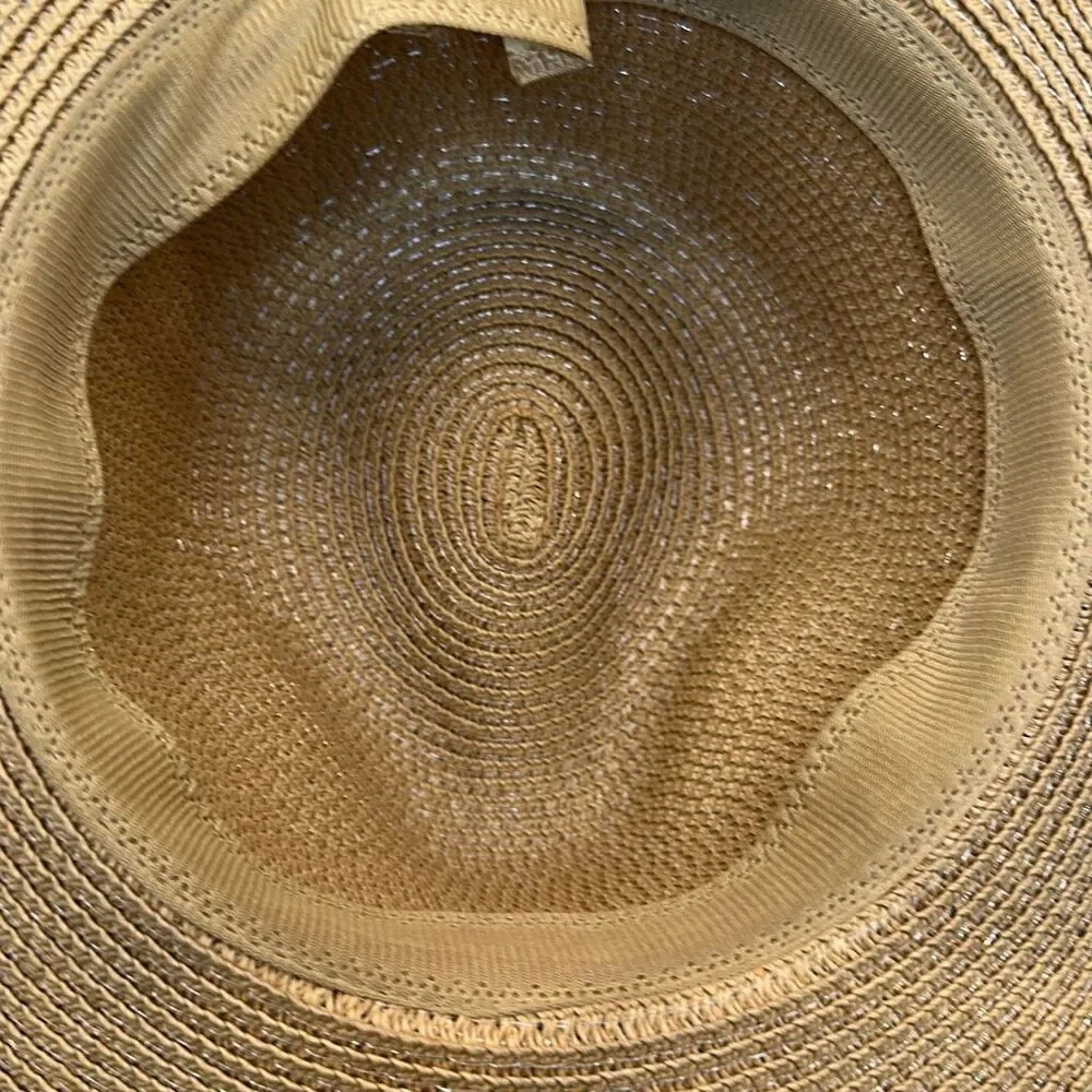 Panama Hats Wide Brim Beach Hat Ladies Straw Sun Hat-NWOT